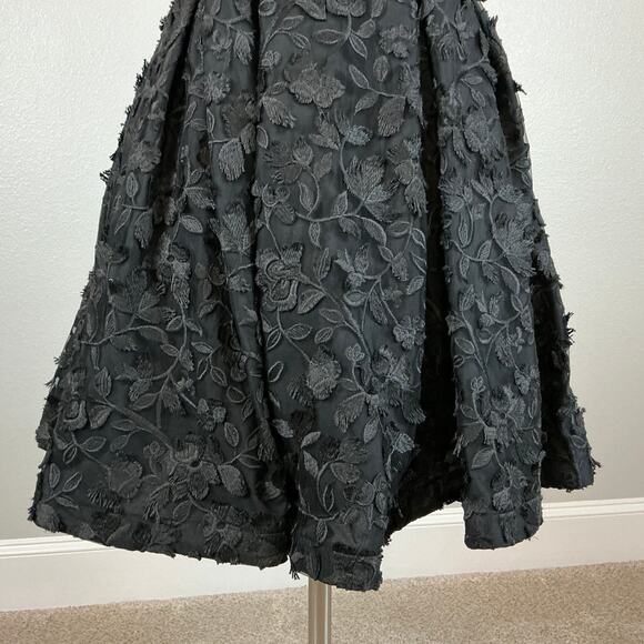 Black Lace Fit and Flare Mini Cocktail Dress Size 10 Sleeveless Halter by AQUA - Picture 9 of 14